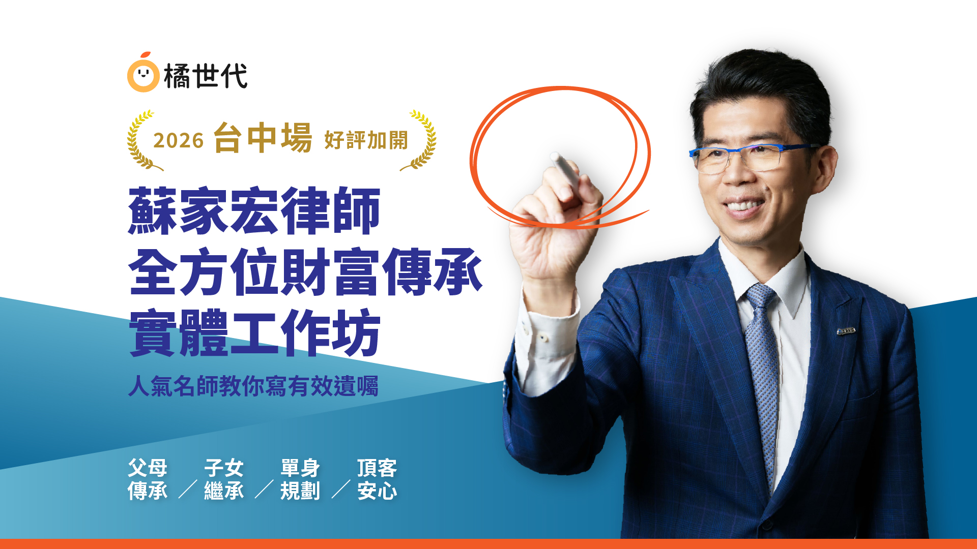 連續五年爆滿,好評加開!2026台中場 – 蘇家宏的全方位財富傳承│實體工作坊